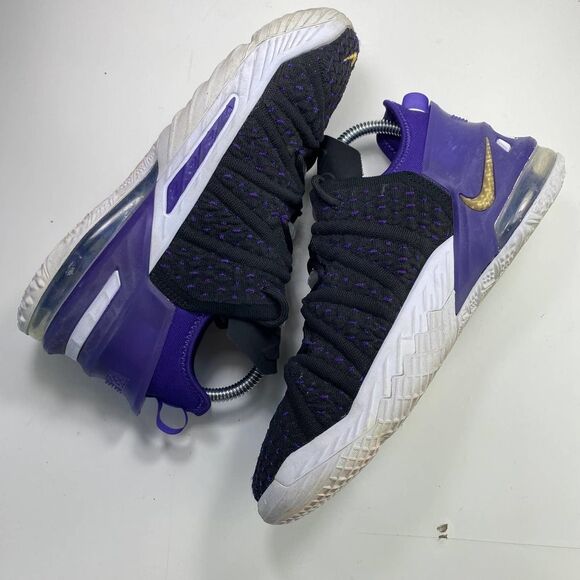 Nike Lebron Sz 5.5Y XVII GS Basketball Shoes Lakers Black CW2760-004 Youth - Picture 7 of 10